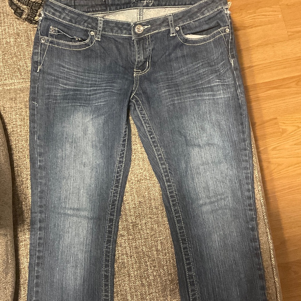 Stylish Blue Straight Leg capris